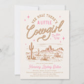 小さな女性のカーボーイの赤ちゃんシャワー招待状 招待状 (正面)