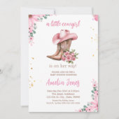 小さな女性のカーボーイの赤ちゃんシャワー招待状 招待状 (正面)
