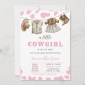 小さな女性のカーボーイの赤ちゃんシャワー招待状 招待状 (正面)
