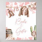 小さな女性のカーボーイの赤ちゃんシャワー本と贈り物 ポスター (正面)