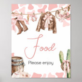 小さな女性のカーボーイの赤ちゃんシャワー食品 ポスター (正面)