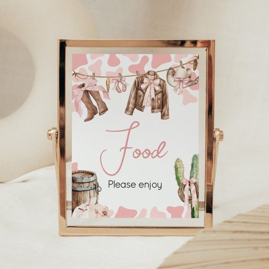 小さな女性のカーボーイの赤ちゃんシャワー食品 ポスター