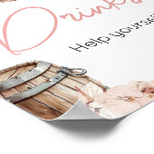 小さな女性のカーボーイの赤ちゃんシャワー飲料 ポスター (角)