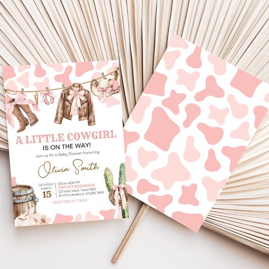 小さな女性のカーボーイの赤ちゃん 招待状