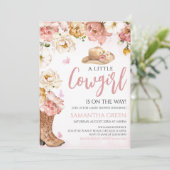 小さな女性のカーボーイの赤ちゃん 招待状 (スタンド正面)