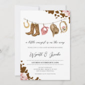 小さな女性のカーボーイの赤ちゃん 招待状 (正面)