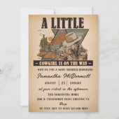 小さな女性のカーボーイウェスタンの女の子の赤ちゃんシャワー 招待状 (正面)