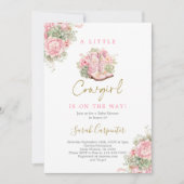 小さな女性のカーボーイベビーシャワーガール招待状 招待状 (正面)