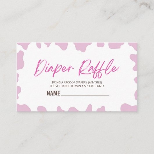 小さな女性のカーボーイロデオ赤ちゃんシャワーおむつラッフル エンクロージャーカード (正面)