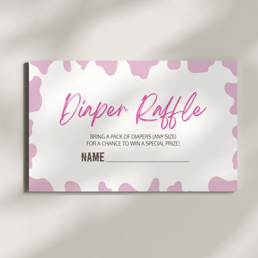 小さな女性のカーボーイロデオ赤ちゃんシャワーおむつラッフル エンクロージャーカード