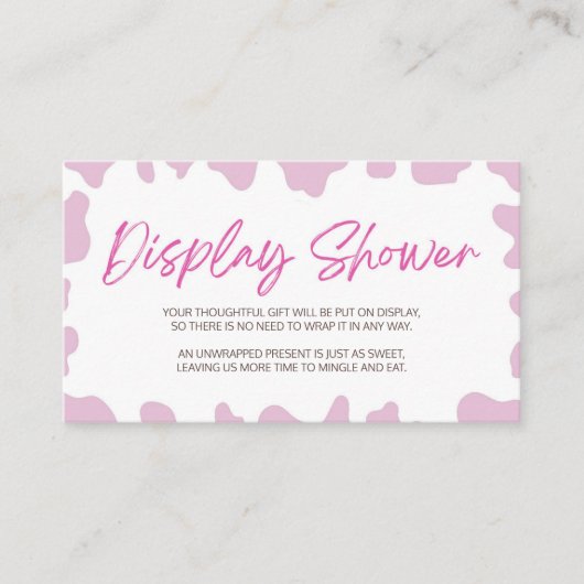 小さな女性のカーボーイロデオ赤ちゃんシャワー表示シャワー エンクロージャーカード (正面)