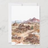 小さな女性のカーボーイワイルドウエストガールベビーシャワー 招待状 (裏面)