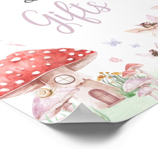 小さな妖精お洒落の赤ちゃんシャワー本とギフト ポスター (角)