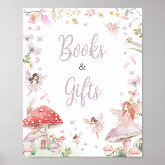 小さな妖精お洒落の赤ちゃんシャワー本とギフト ポスター (正面)