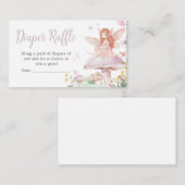 小さな妖精お洒落赤ちゃんシャワーおむつラッフル エンクロージャーカード (正面/裏面)