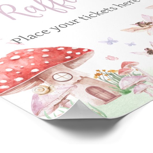 小さな妖精お洒落赤ちゃんシャワーおむつラッフル ポスター (角)