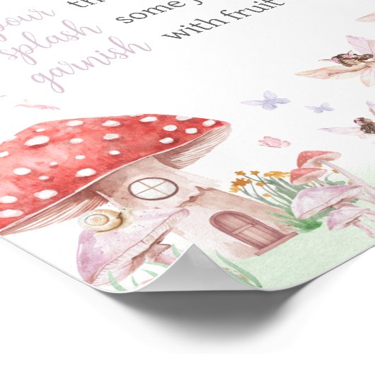 小さな妖精お洒落赤ちゃんシャワー母オサ ポスター (角)