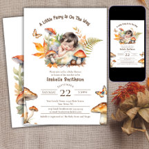 小さな妖精がウッドランドの赤ちゃんシャワーの途中にある