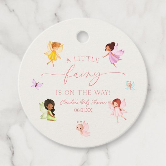 小さな妖精が行く途中だ！赤ちゃんシャワー フェイバータグ (正面)