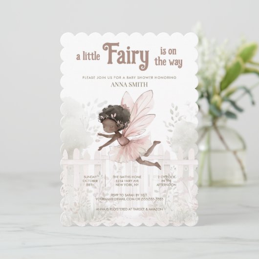 「小さな妖精が行く」赤ちゃんシャワー 招待状 (スタンド正面)