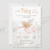 「小さな妖精が行く」赤ちゃんシャワー 招待状 (正面)