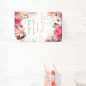 小さな妖精が途中の女の子の赤ちゃんシャワー 横断幕 (インサイチュ)