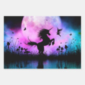 小さな妖精で一角獣 ラッピングペーパーシート (正面3)