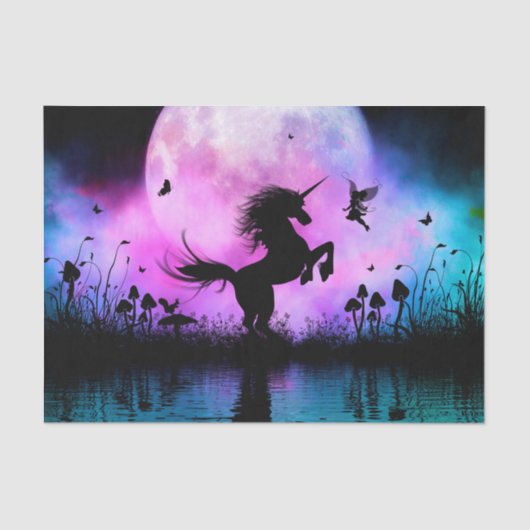 小さな妖精で一角獣 薄葉紙 (正面)