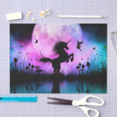 小さな妖精で一角獣 薄葉紙 (クラフト)