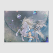 小さな妖精と素敵な白い一角獣 薄葉紙 (正面)