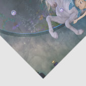 小さな妖精と素敵な白い一角獣 薄葉紙 (詳細)