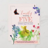 小さな妖精と野生の花 ポストカード (正面/裏面)