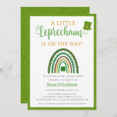小さな妖精のセントパトリックデイベビーシャワー 招待状 (正面/裏面)