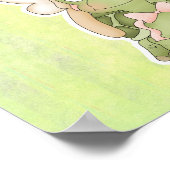 小さな妖精の女の子が亀に乗って ポスター (角)