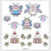 小さな妖精の妖精蝶の設定Renee lavoie シール (シート)