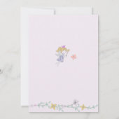 小さな妖精の気まぐれな花の庭ガールベビーシャワー 招待状 (裏面)