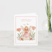 小さな妖精の水色の誕生日カード カード (正面)