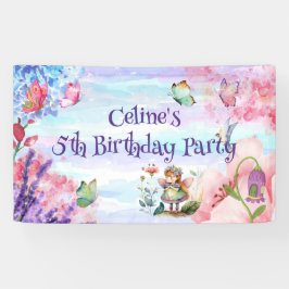 小さな妖精の誕生日バナー 横断幕