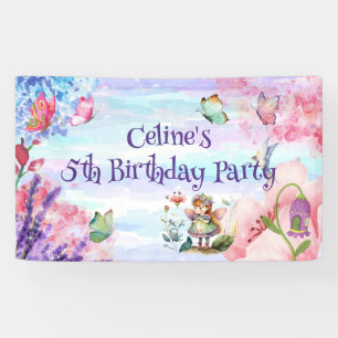 小さな妖精の誕生日バナー 横断幕