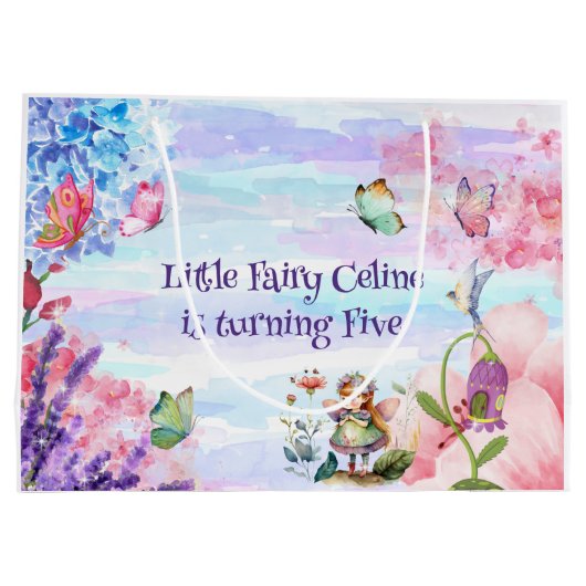 小さな妖精の誕生日ラージ抱き枕 ラージペーパーバッグ (裏面)