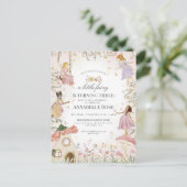 小さな妖精の誕生日 魔法の庭の招待状 ポストカード (スタンド正面)