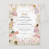 小さな妖精の誕生日 魔法の庭の招待状 ポストカード (正面)