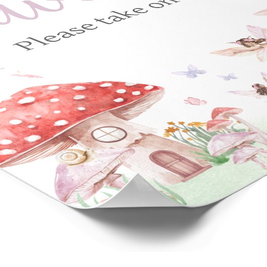 小さな妖精の赤お洒落ちゃんシャワーの好意 ポスター (角)