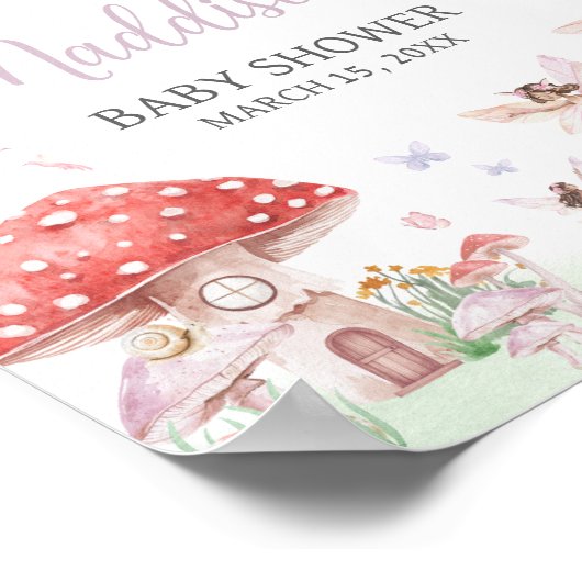 小さな妖精の赤お洒落ちゃんシャワーへようこそ ポスター (角)