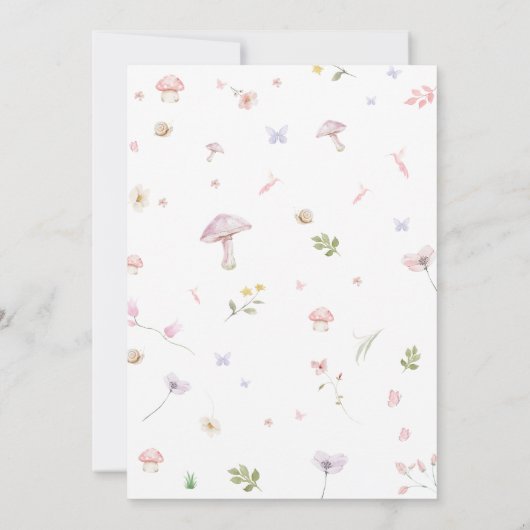 小さな妖精の赤お洒落ちゃんシャワー 招待状 (裏面)