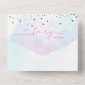 小さな妖精の赤ちゃん女の子シャワー オールインワン招待状 (裏面)