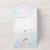 小さな妖精の赤ちゃん女の子シャワー オールインワン招待状 (外側)