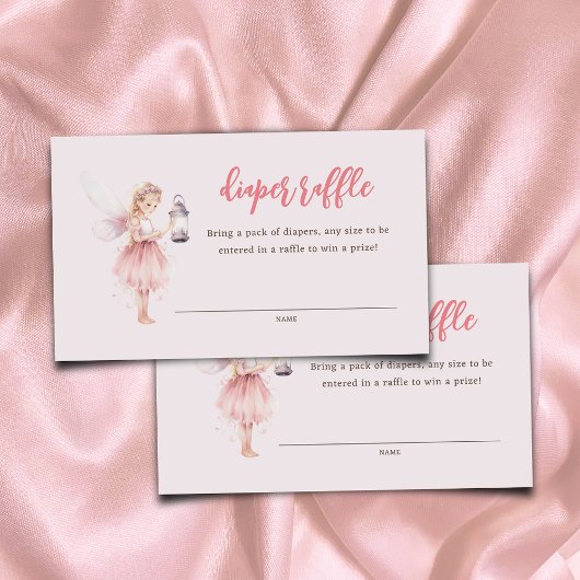 小さな妖精の魅力ピンクのおむつラッフル エンクロージャーカード