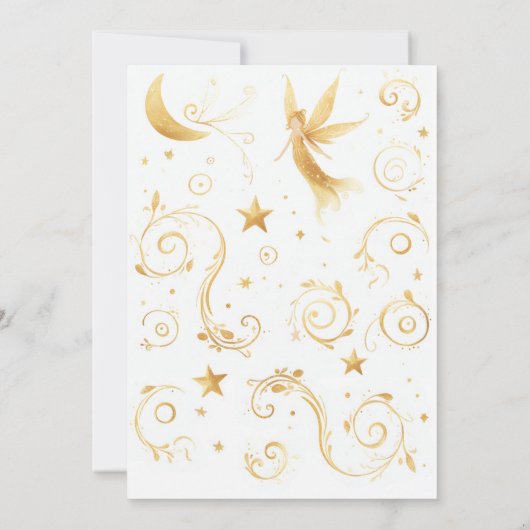 小さな妖精の魅惑された庭の赤ちゃん女の子シャワー 招待状 (裏面)