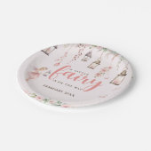 小さな妖精の魅惑ピンクの赤ちゃんシャワー ペーパープレート (アングル)